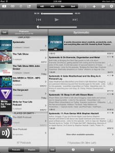 Downcast is universal, but looks even more cluttered on the iPad.