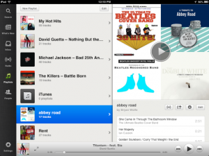 Music titles moved to Spotify for iPad