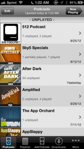 Downcast organizes your podcasts in Played and Unplayed groups.