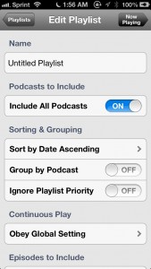 Downcast does not skimp out on options to personalize your playlists to exactly how you want them.