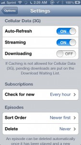 Instacast has a slew of settings to make the app yours.