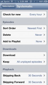 Apply custom settings for individual podcast feeds.