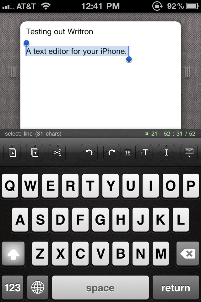 Writron - A Niche Text Input App For Your iPhone